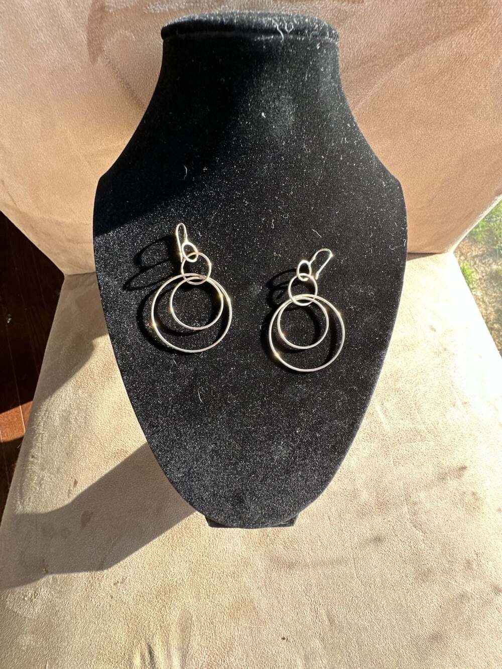 Sterling Silver Double Hoop French Hook Earrings Silpada